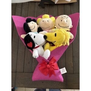 Peanuts Gang 16" Plush Bouquet Snoopy Woodstock‎ Charlie Brown Lucy Sally